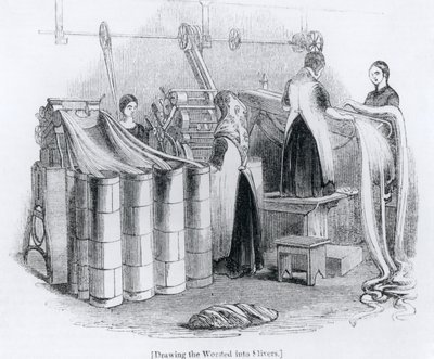 Das Kämmen der Wolle zu Strähnen von English School